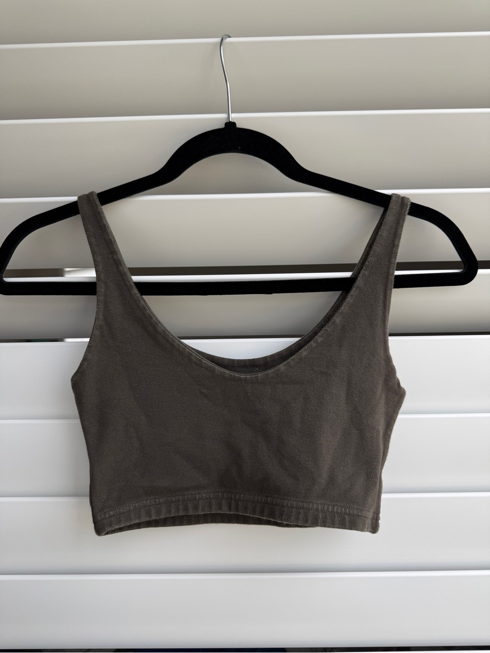 Brandy Melville Olive Crop Scoop Tank